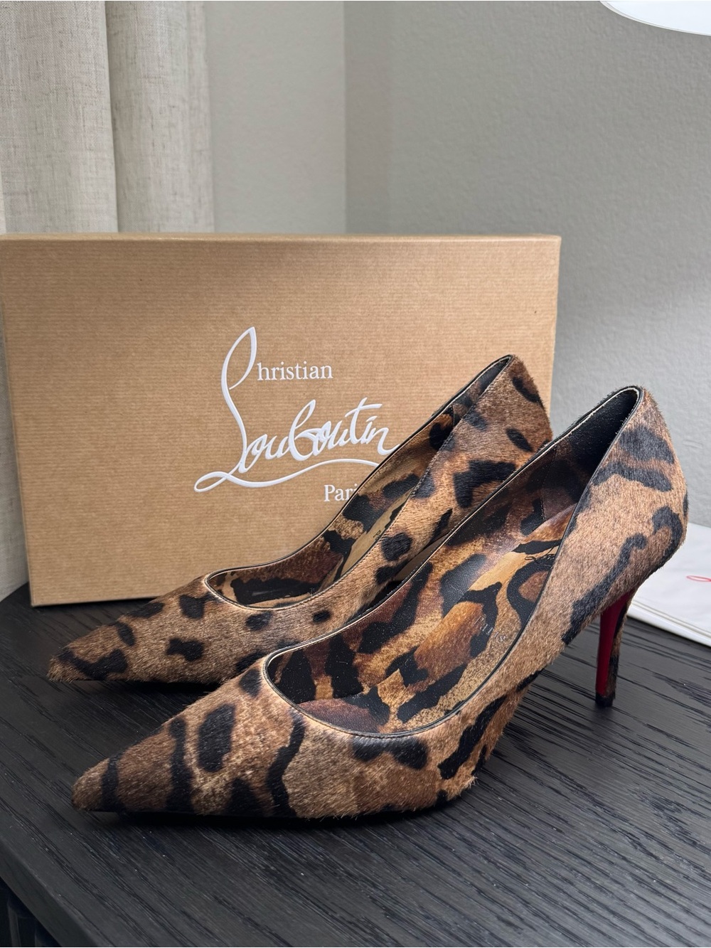 Christian Louboutin Miss Z 80 Pumps Leopard-Print Calf Hair 40